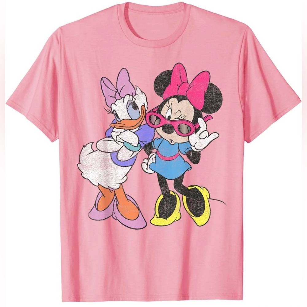 Womens Pink Minnie & Daisy Graphic Tee